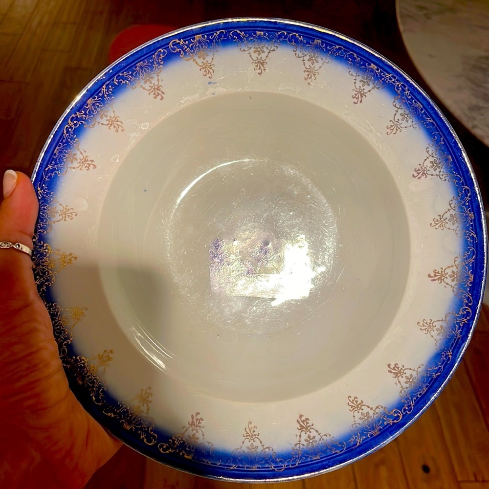 La Francaise Porcelain Antique  Flow Blue Bowl